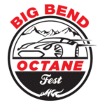 Big Bend Octane Fest logo with the words and a drawing of a performance car in front of mountains.